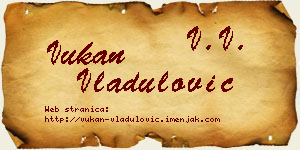 Vukan Vladulović vizit kartica